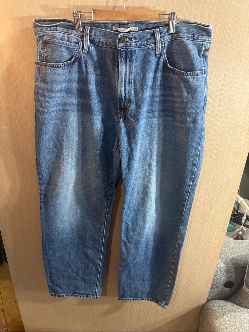 Women’s Levi’s ‘94 Baggy Mid Rise Straight Blue Denim Jeans Size 34